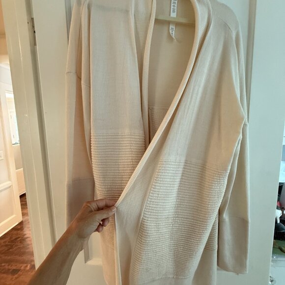 Lululemon Athletica Sweater | Sit In Lotus Wrap II cream size 12 - Picture 9 of 13